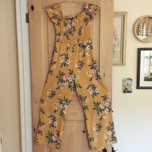 Miami Mustard Floral Jumpsuit